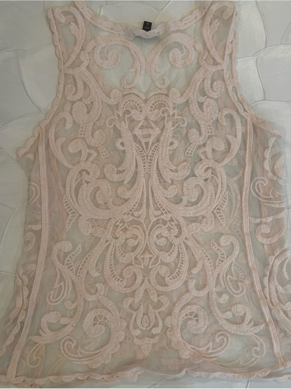 Express sheer crochet mesh tank top size small
